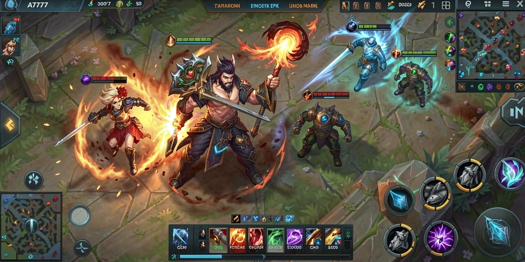 Tampilan gameplay epik AT777 yang menampilkan pertarungan taktis.