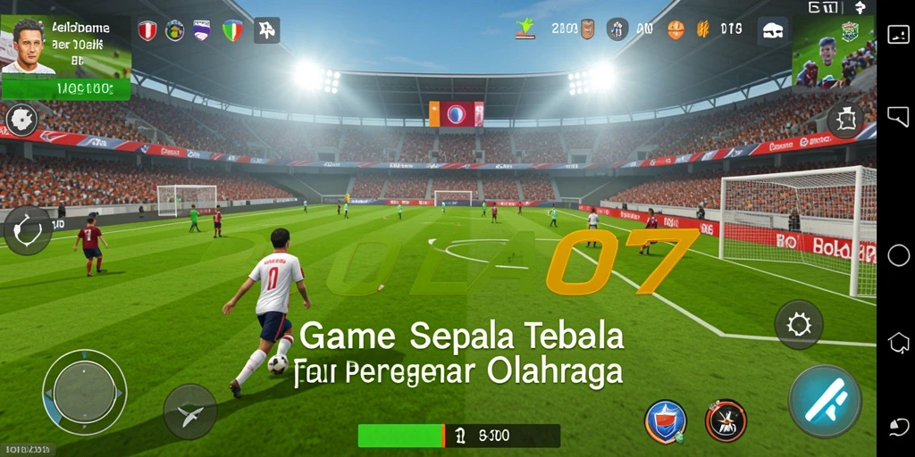Tampilan gameplay BOLA07 dengan aksi pertandingan sepak bola yang mendebarkan.