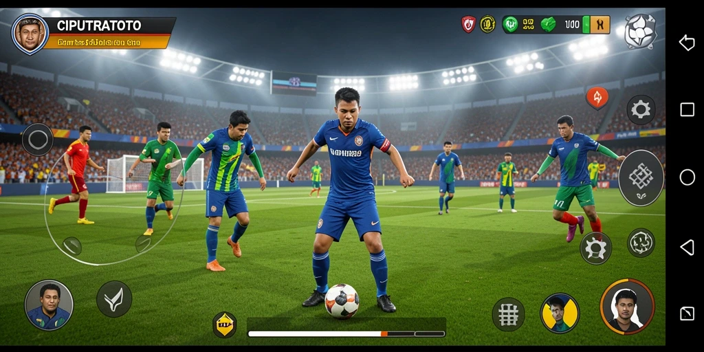Tampilan gameplay menarik dari CIPUTRATOTO dengan aksi sepak bola yang mendebarkan.