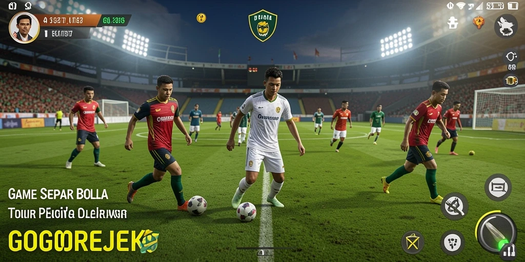 Screenshot gameplay GOGOREJEKI menunjukkan aksi seru di lapangan.