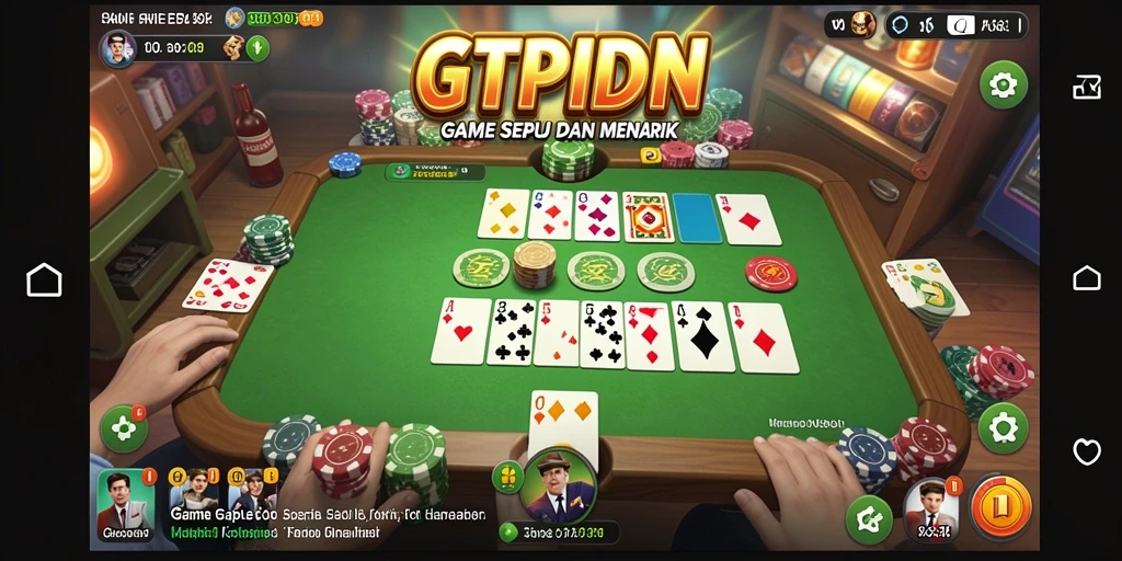 Screenshot menunjukkan gameplay seru dari GTPIDN saat bermain Gaple.