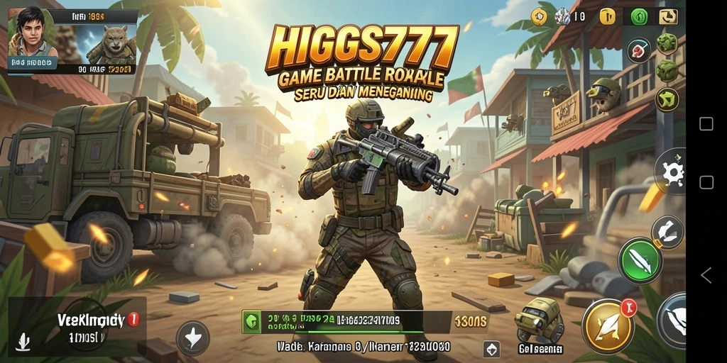 Gameplay HIGGS777 yang mendebarkan di arena Battle Royale.