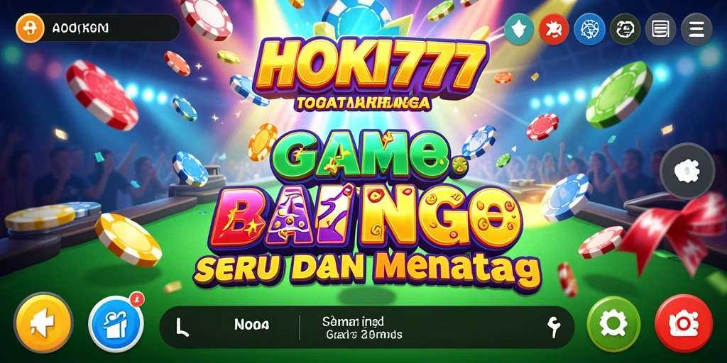Tampilan gameplay HOKI777 yang menarik dan penuh warna.