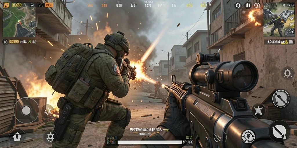 Tampilan gameplay yang mendebarkan di IDR89 dengan aksi tembak-menembak.