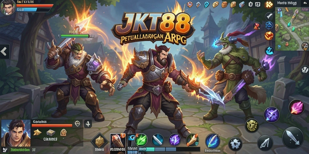 Screenshot gameplay menampilkan pertarungan epik dalam dunia ARPG.