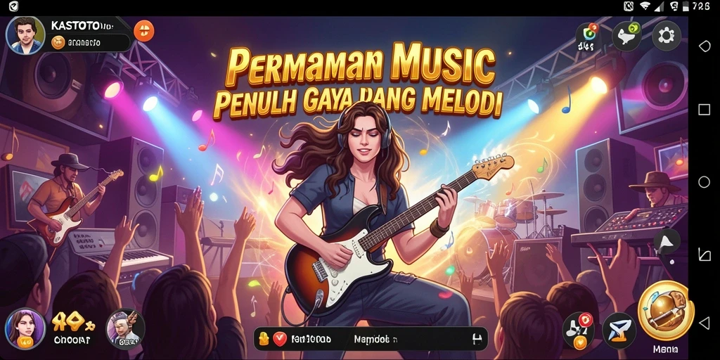 Tampilan gameplay KASTOTO yang penuh warna dan dinamis.