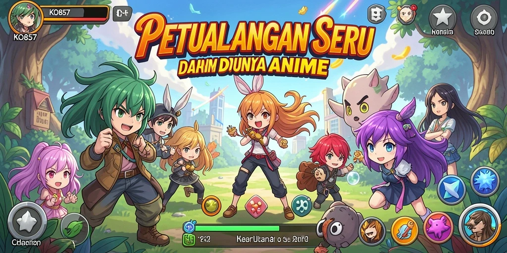 Tampilan screenshot KO857 menampilkan pertarungan seru di dunia Anime.