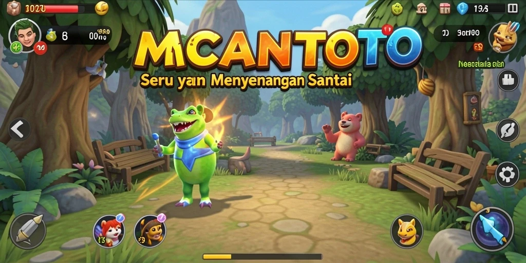 Tampilan gameplay seru di MACANTOTO dengan warna-warni cerah.
