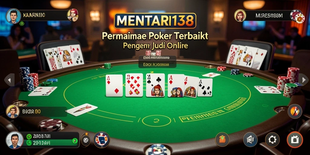 Screenshot MENTARI138 menampilkan aksi seru permainan poker.