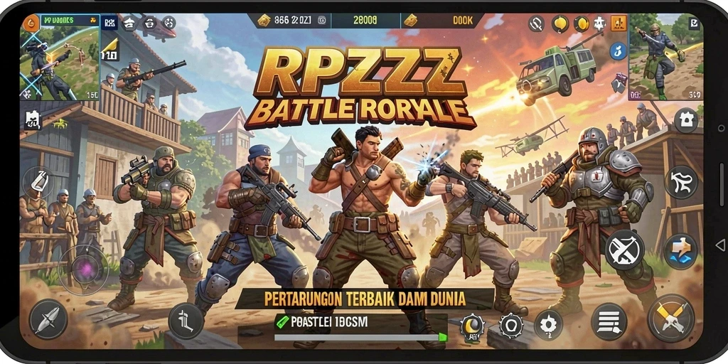 Gameplay seru RPZZZ di medan Battle Royale.