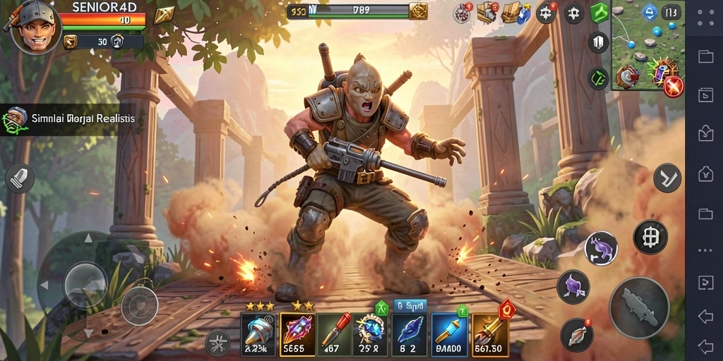 Tangkapan layar utama SENIOR4D menampilkan aksi gameplay simulasi yang menarik.