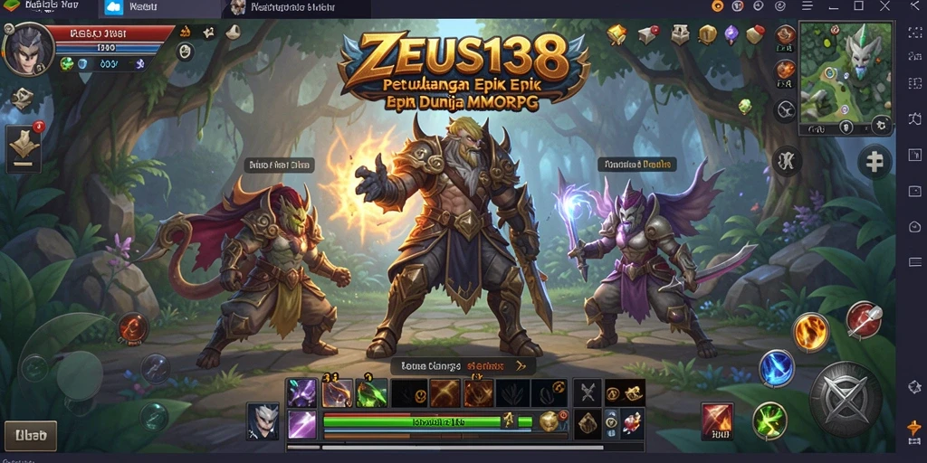 Tangkapan layar menampilkan aksi mendalam dalam permainan MMORPG ZEUS138.